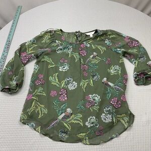 LC Lauren Conrad Green Floral Top